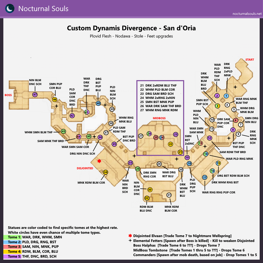 Dynamis Divergence - San d'Oria Spawn Map